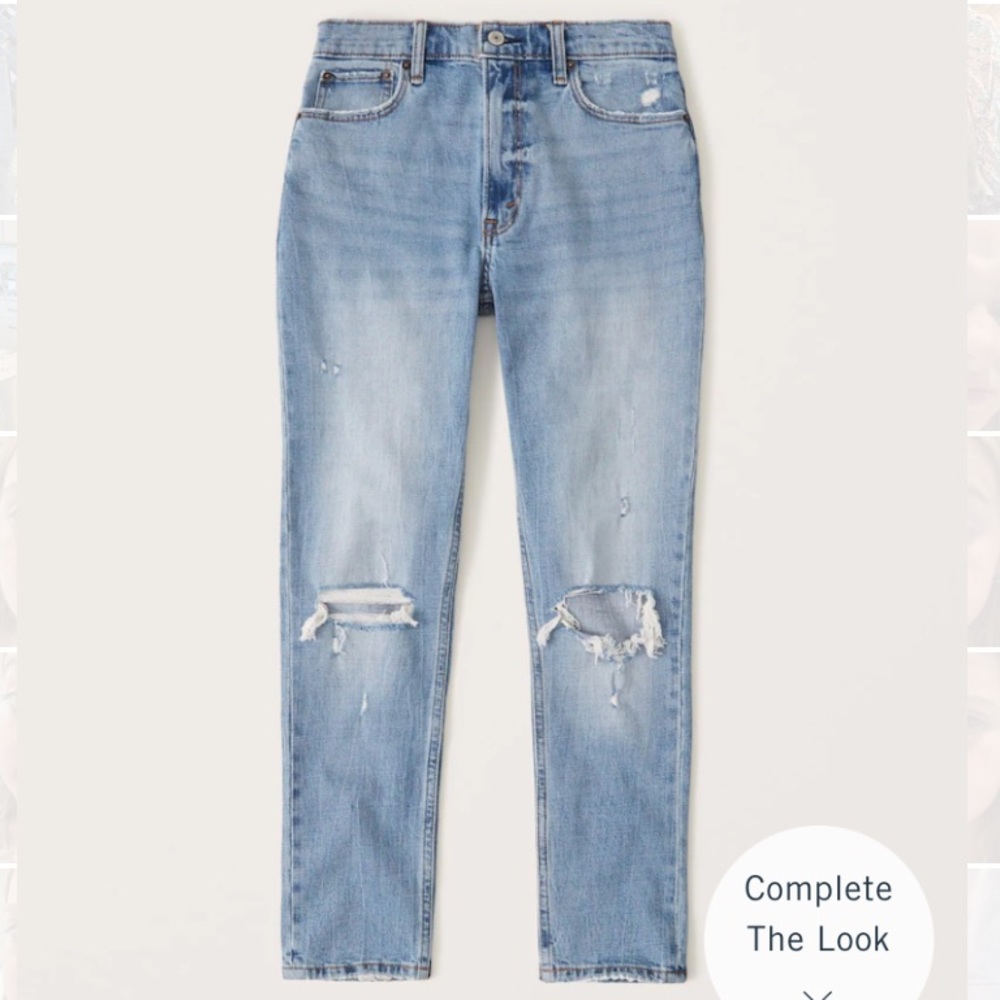 Abercrombie & Fitch high rise ripped jeans